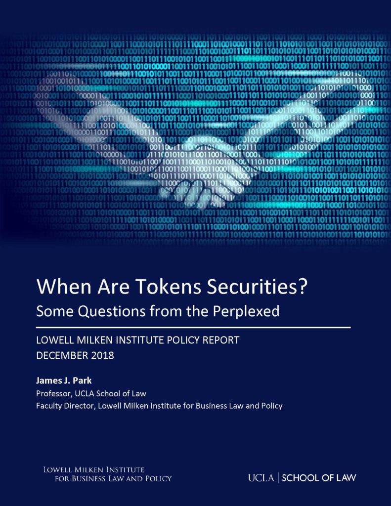 When Are Tokens Securities Cover Page