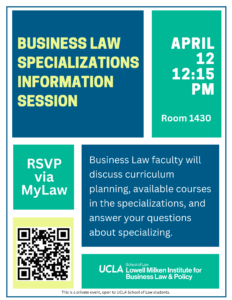 Business Law Specializations Information Session